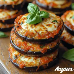 If you’re on the hunt for a delightful and satisfying vegetarian dish that can impress at both casual dinners and special occasions, look no further than Mini Eggplant Parmesan Stacks. This recipe showcases the rich flavors of tender eggplant, complemented by layers of gooey mozzarella and sharp Parmesan cheese, all nestled between crisp, golden breadcrumbs. Topped with a luscious marinara sauce, these stacks are not only visually appealing but also provide a delectable balance of textures and tastes that will have everyone asking for seconds.
