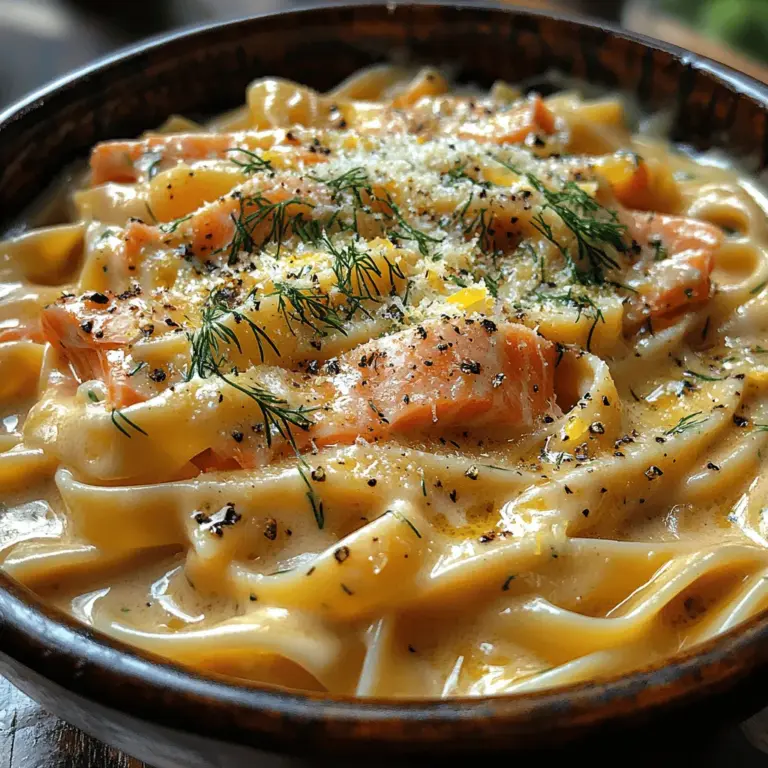 Gourmet Smoked Salmon and Dill Pasta is not just a meal; it’s an experience that combines the richness of smoked salmon with the freshness of dill and lemon. This dish captures the essence of gourmet dining while remaining accessible enough for a cozy weeknight dinner. The luxurious flavors of smoked salmon dance beautifully with the aromatic notes of dill, creating a dish that is both elegant and satisfying. Whether you're hosting a special occasion or simply treating yourself to a delightful culinary experience, this pasta dish is sure to impress.