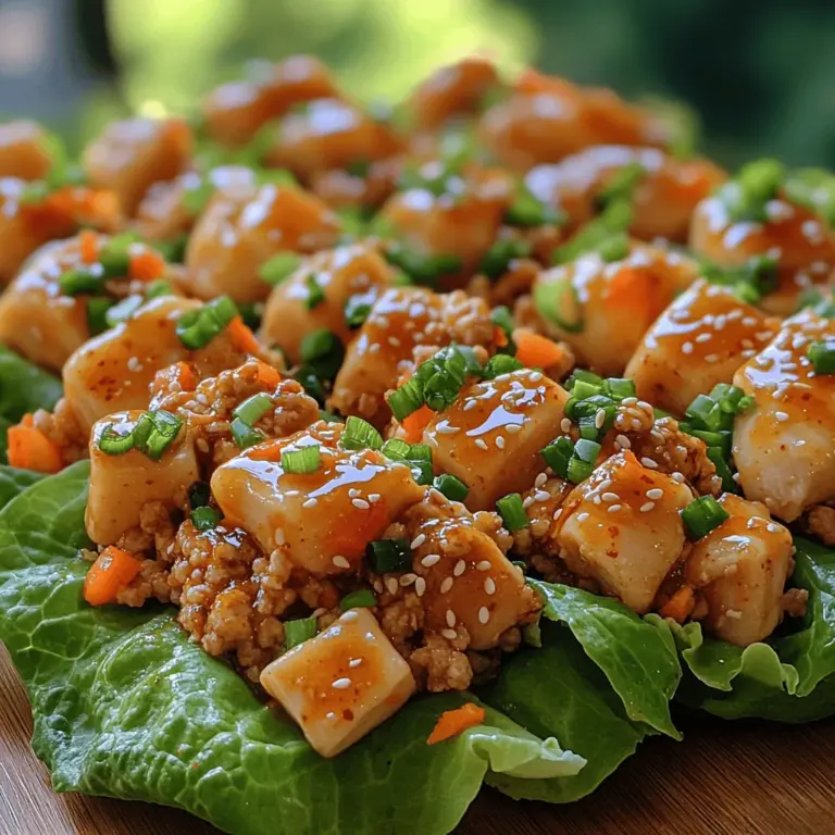 Embark on a culinary journey with the Spicy-Sweet Chicken Bliss Lettuce Wraps, a dish that perfectly marries the vibrant flavors of savory ground chicken with the fresh crunch of crisp lettuce. This recipe is not just a feast for the senses; it offers a health-conscious twist that aligns with low-carb dietary preferences. Whether you're looking for a quick weeknight dinner or a show-stopping appetizer for your next gathering, these wraps are designed to impress.