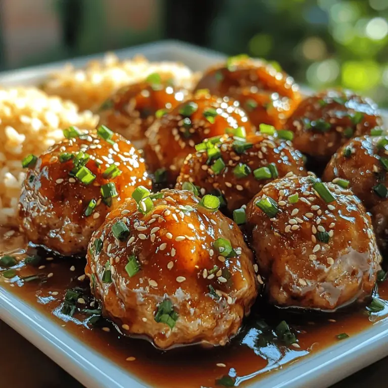 Ginger Soy Glazed Meatballs are a delightful fusion of savory and subtly sweet flavors, embodying the essence of Asian cuisine while being incredibly versatile. This dish has its roots in various Asian cultures, where meatballs are often enjoyed in soups, stir-fries, or as standalone appetizers. The combination of ginger and soy sauce brings an aromatic depth to the meatballs, making them a favorite in many households.