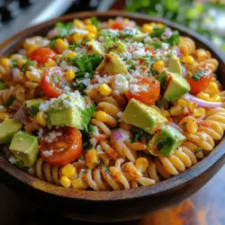 If you're looking to brighten up your summer gatherings with a dish that is both refreshing and bursting with flavor, look no further than Zesty Mexican Street Corn Pasta Salad. This vibrant dish takes inspiration from the beloved Mexican street corn, known as elote, and combines it with hearty rotini pasta for a satisfying meal that’s perfect for picnics, barbecues, or even a light dinner at home. With its colorful medley of ingredients and irresistible zesty dressing, this pasta salad not only tantalizes the taste buds but also serves as a visual feast.