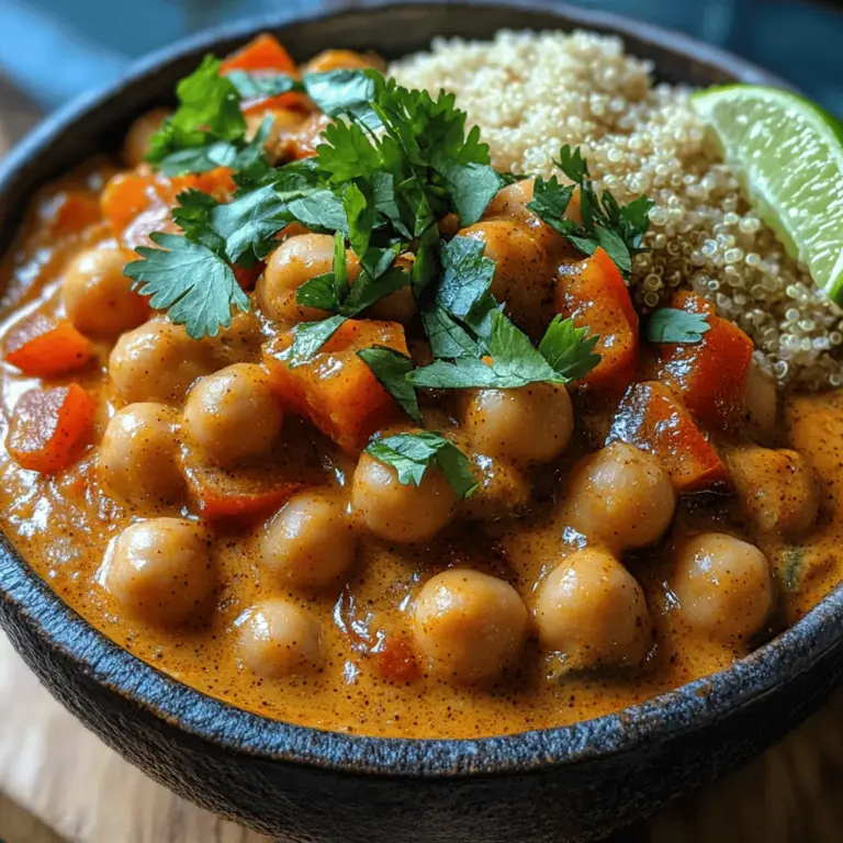 If you're looking to transport your taste buds to a sunny paradise, look no further than the Tropical Bliss Coconut Curry Chickpea Stew. This vibrant and nourishing dish is a harmonious blend of creamy coconut milk, hearty chickpeas, and an array of aromatic spices that come together to create a warm, satisfying meal. Whether you're a seasoned home cook or a kitchen novice, this recipe is designed to fit seamlessly into your busy weeknight routine, providing a delicious and wholesome meal without the fuss.