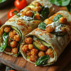 In the world of healthy eating, finding a dish that is both satisfying and nutritious can often feel like a challenge. Enter Savory Roasted Zucchini Chickpea Wraps—a vibrant, flavor-packed meal that combines the earthiness of roasted zucchini and chickpeas with the wholesome goodness of whole wheat tortillas. This recipe is not only easy to prepare but also incredibly versatile, catering to various dietary preferences, including vegetarian and vegan options. With its rich textures and flavors, this dish is sure to please everyone at your table.