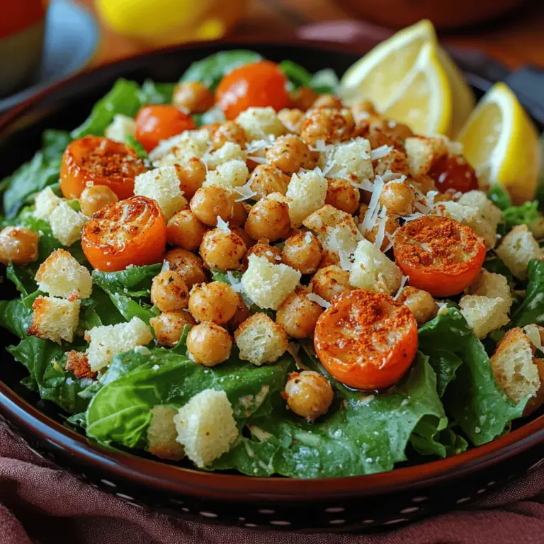 Welcome to a delightful twist on a classic favorite: the Crispy Chickpea Caesar Salad. This innovative take on the traditional Caesar salad substitutes the conventional protein with crispy chickpeas, delivering a satisfying crunch that elevates the whole dish. As health-conscious eating trends evolve, so do our salads, and this one embraces both flavor and nutrition effortlessly. Packed with protein and fiber, chickpeas not only add a unique texture to the salad but also make it a hearty meal that can stand on its own or serve as a refreshing side dish.