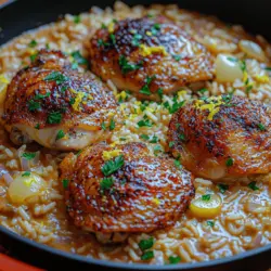 If you’re looking for a dish that combines comfort and culinary delight, Zesty Creamy Lemon Chicken & Rice is sure to impress. This dish captures the essence of home-cooked meals with its harmonious blend of flavors and textures. The creamy sauce envelops tender chicken pieces and fluffy rice, creating a satisfying experience that warms the soul. The bright notes of lemon elevate the dish, adding a refreshing zing that balances the richness of the creamy sauce.