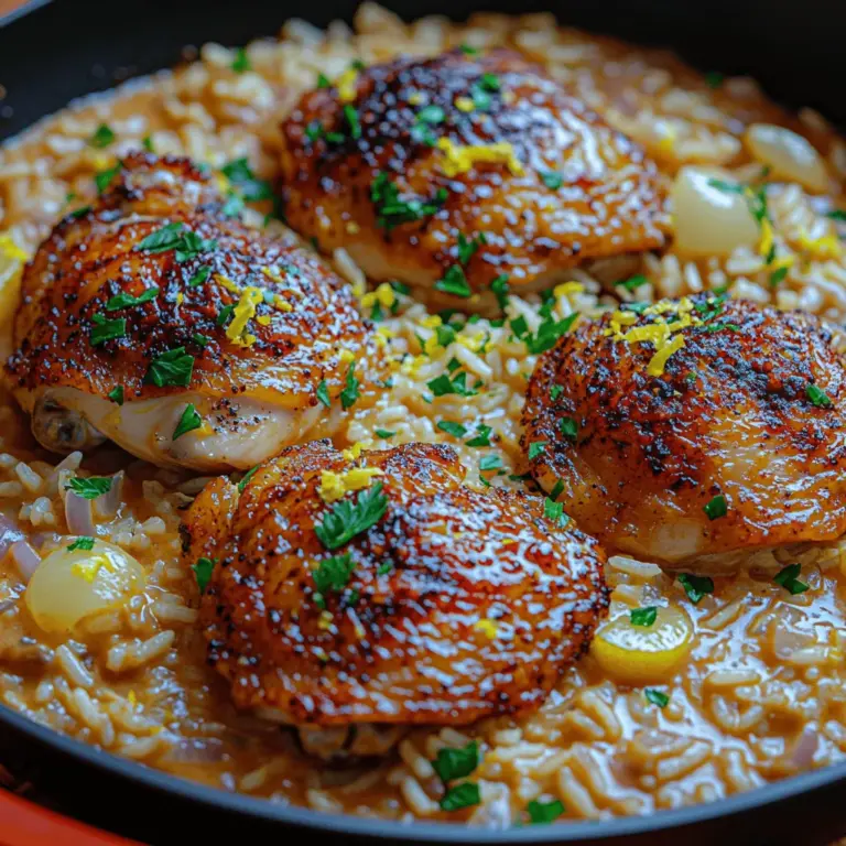 If you’re looking for a dish that combines comfort and culinary delight, Zesty Creamy Lemon Chicken & Rice is sure to impress. This dish captures the essence of home-cooked meals with its harmonious blend of flavors and textures. The creamy sauce envelops tender chicken pieces and fluffy rice, creating a satisfying experience that warms the soul. The bright notes of lemon elevate the dish, adding a refreshing zing that balances the richness of the creamy sauce.