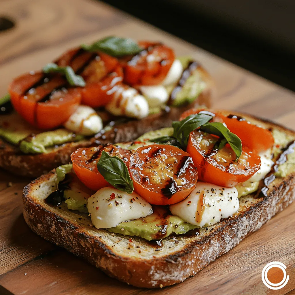 Imagine sinking your teeth into a slice of perfectly toasted sourdough, topped with a creamy layer of ripe avocado, juicy cherry tomatoes, and fresh mozzarella, all drizzled with a rich balsamic glaze. This is the essence of Grilled Caprese Avocado Toast Delight—a mouthwatering dish that brings together the best of both worlds: the classic Italian Caprese salad and the trendy avocado toast. This delightful combination not only tantalizes the taste buds but also offers a nutritious boost, making it an ideal choice for brunch or a light snack.