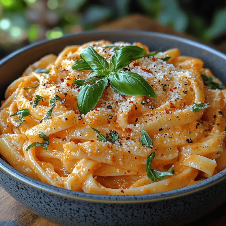 Roasted red peppers are the star of this dish, offering a natural sweetness that transforms when cooked. The roasting process caramelizes the sugars in the peppers, enhancing their flavor and adding depth that is simply irresistible. This pasta dish highlights the beauty of these peppers, combining them with a rich sauce for a meal that is both comforting and indulgent. Not only does it taste great, but creamy roasted red pepper pasta is also visually appealing, with its rich red hues contrasting beautifully with the pasta.