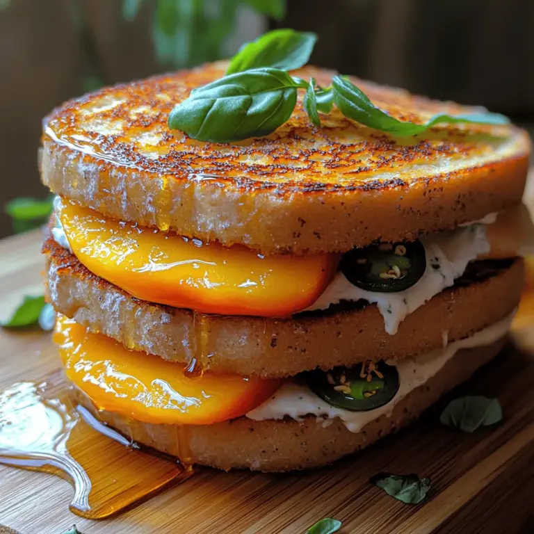 Step aside, traditional grilled cheese, because we’re about to elevate your sandwich game with a flavor-packed experience that tantalizes the taste buds. Welcome to the world of Jalapeño Peach Grilled Cheese—a delightful fusion of sweet and spicy flavors nestled between crispy slices of sourdough bread. This recipe reimagines a beloved comfort food, transforming it into a gourmet delight that is perfect for lunch, a light dinner, or even an indulgent snack.