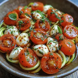 In the world of culinary delights, few combinations evoke the fresh, vibrant flavors of summer quite like a Caprese salad. This Italian classic, typically featuring ripe tomatoes, fresh mozzarella, and aromatic basil, has been a staple on tables around the globe. But what if you could elevate this beloved dish into a delightful, gluten-free meal? Enter the Zucchini Noodle Caprese Delight. This innovative recipe transforms traditional pasta into a healthy, spiralized zucchini alternative, offering a lighter yet equally satisfying take on the classic.