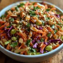 If you're on the hunt for a vibrant, refreshing dish that combines crunchy textures with a burst of flavor, look no further than Crunchy Asian Slaw with Zesty Sesame Ginger Dressing. This delightful salad is not only visually appealing, with its array of colorful vegetables, but it also delivers a satisfying crunch and a myriad of flavors that can elevate any meal. Whether served as a side dish at a summer barbecue or as a light lunch on its own, this slaw is perfect for any occasion.