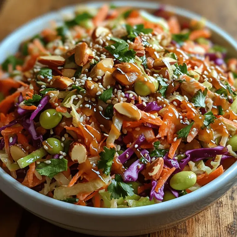 If you're on the hunt for a vibrant, refreshing dish that combines crunchy textures with a burst of flavor, look no further than Crunchy Asian Slaw with Zesty Sesame Ginger Dressing. This delightful salad is not only visually appealing, with its array of colorful vegetables, but it also delivers a satisfying crunch and a myriad of flavors that can elevate any meal. Whether served as a side dish at a summer barbecue or as a light lunch on its own, this slaw is perfect for any occasion.