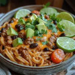 Starting with the foundation of many great recipes, olive oil is a staple in the One-Pot Taco Spaghetti Delight. Not only does it provide a healthy cooking fat, rich in monounsaturated fats and antioxidants, but it also adds depth to the flavor profile of the dish. Olive oil’s smooth texture helps to sauté the aromatics, enhancing their natural flavors while contributing to the overall richness of the meal.