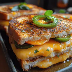 Exploring the world of grilled cheese sandwiches can be an adventure, especially when you incorporate unique flavors like spicy jalapeños and sweet peaches. This Spicy & Sweet Jalapeño Peach Grilled Cheese is not only a delightful twist on a classic comfort food but also a perfect marriage of flavors that will tantalize your taste buds. Imagine biting into a perfectly toasted sandwich, where gooey, melty cheese meets the bright sweetness of ripe peaches and the zesty kick of jalapeños. This recipe elevates the simple grilled cheese into a gourmet experience, making it suitable for lunch, dinner, or even an impressive party appetizer.
