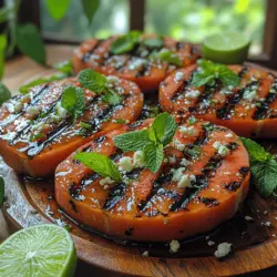 In the ever-evolving world of culinary trends, the concept of grilling fruits has taken a delightful turn, captivating the taste buds of food enthusiasts everywhere. Among these innovative creations, fire-kissed watermelon steaks stand out as a refreshing and unique dish that not only tantalizes the palate but also elevates summer cookouts to a whole new level. Watermelon's natural sweetness and juicy texture make it an ideal candidate for grilling, transforming it into a savory delicacy that pairs beautifully with a variety of complementary flavors.