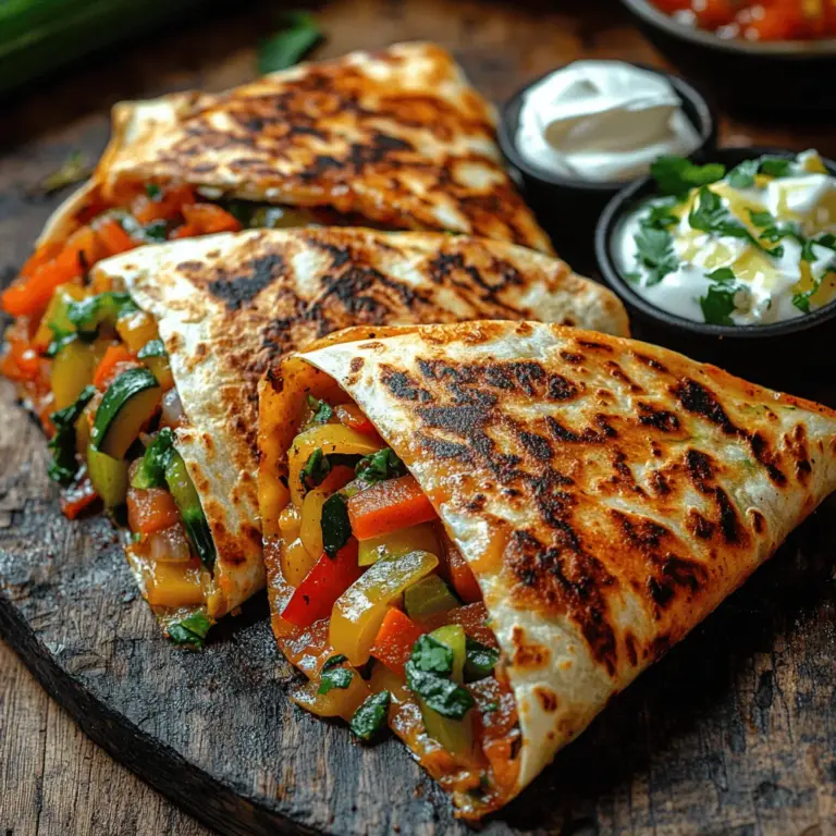 Discover the joy of a healthy yet indulgent snack with our Crispy Air Fryer Veggie Quesadilla Triangles. These delightful quesadillas are not only a feast for the eyes but also a burst of flavor, packed with vibrant vegetables and melted cheese. They cater to both health-conscious individuals and food lovers alike, making them perfect for any occasion—from casual family dinners to lively gatherings with friends. The air fryer simplifies the cooking process, allowing you to achieve that desired crispy texture without excessive oil, making each bite a guilt-free pleasure.