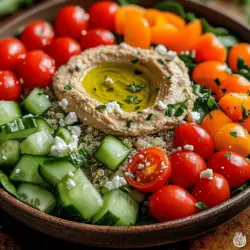 In recent years, the trend of plant-based meals has surged significantly, driven by a growing awareness of health, sustainability, and culinary creativity. More individuals are turning to vegetarian and vegan options, not just for ethical reasons but also for their numerous health benefits. One dish that beautifully encapsulates this movement is the Roasted Garlic Hummus Veggie Bowl. This vibrant and satisfying recipe combines wholesome ingredients, offering a delightful mix of flavors and textures that appeal to both seasoned vegans and those simply looking to incorporate more plant-based meals into their diet.