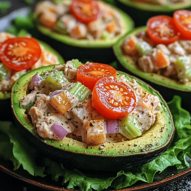 Avocados are often hailed as a superfood, and for good reason. They are rich in heart-healthy monounsaturated fats, which can help lower bad cholesterol levels while raising good cholesterol. Additionally, avocados are an excellent source of dietary fiber, potassium, and vitamins C, E, K, and B6. This combination of nutrients not only supports overall heart health but also aids in digestion and promotes healthy skin. When preparing Tuna Avocado Salad Boats, selecting ripe, fresh avocados is crucial, as they lend a creamy texture and buttery flavor to the dish.