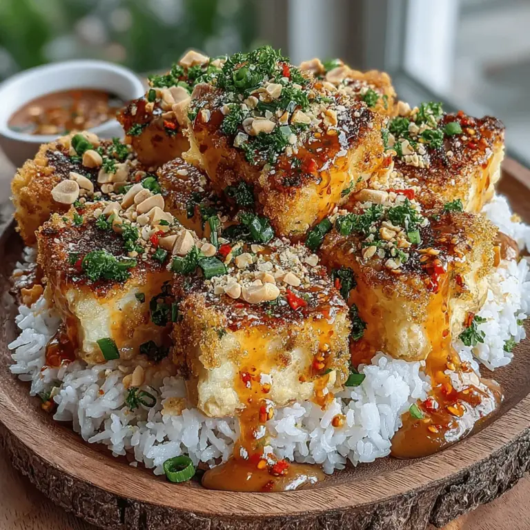 Crispy Tofu with Spicy Peanut Sauce is a dish that beautifully bridges the gap between vegetarian and carnivorous diets. This tantalizing recipe not only delivers a satisfying crunch but also offers a rich, flavorful experience that appeals to the taste buds of both vegetarians and meat-lovers alike. The harmony of textures and flavors makes it a standout dish, whether served as a main course or a delectable side. Crispy tofu, with its golden exterior and soft interior, pairs perfectly with the bold, creamy notes of spicy peanut sauce, elevating a simple meal into a gourmet experience.