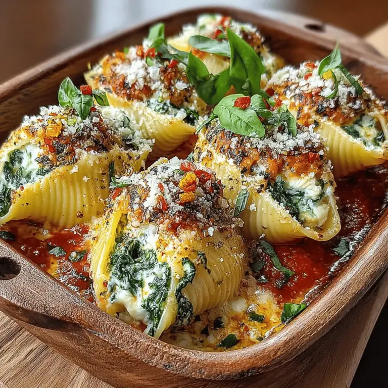 Baked feta and spinach stuffed shells are a delicious and comforting dish that combines the rich, creamy textures of cheese with the vibrant flavors of spinach, all enveloped in tender pasta shells. This recipe not only satisfies the taste buds but also provides a hearty serving of nutrients, making it an excellent choice for family dinners, potlucks, or even a cozy date night at home. The combination of baked feta cheese and spinach offers a unique flavor profile that is both savory and slightly tangy, appealing to a wide range of palates.