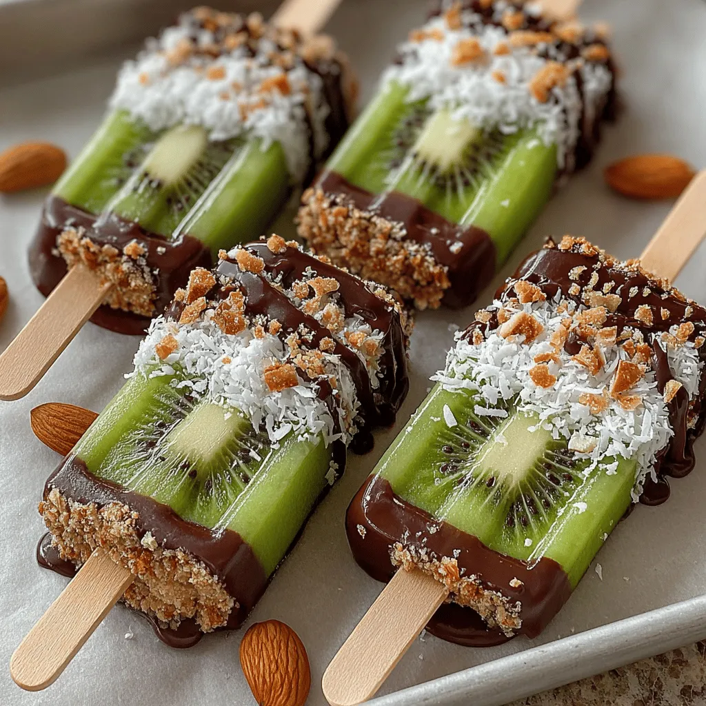 If you're looking for a dessert that marries indulgence with health, look no further than Choco-Kiwi Delight Pops. This innovative treat combines the vibrant freshness of kiwi with the rich, decadent allure of chocolate, creating a dessert that is not only visually appealing but also brimming with nutritional benefits. Perfect for summer parties, children's treats, or as a healthy snack option, these pops are sure to impress guests of all ages. With their simple preparation process and the flexibility for ingredient substitutions, Choco-Kiwi Delight Pops are a delightful addition to any dessert repertoire.