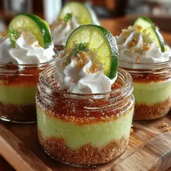 Indulging in a dessert that perfectly balances sweet and tart flavors can elevate any dining experience. Mini Key Lime Pie Jars bring the classic flavors of a traditional key lime pie into an adorable, individual serving format. This recipe captures the refreshing zestiness of key limes, complemented by a buttery graham cracker crust and topped with a cloud of whipped cream. Not only are these jars easy to make, but they also make for an impressive presentation at gatherings. In this article, we’ll explore the delightful world of Mini Key Lime Pie Jars, from understanding the ingredients to the step-by-step instructions for creating this beautiful dessert.