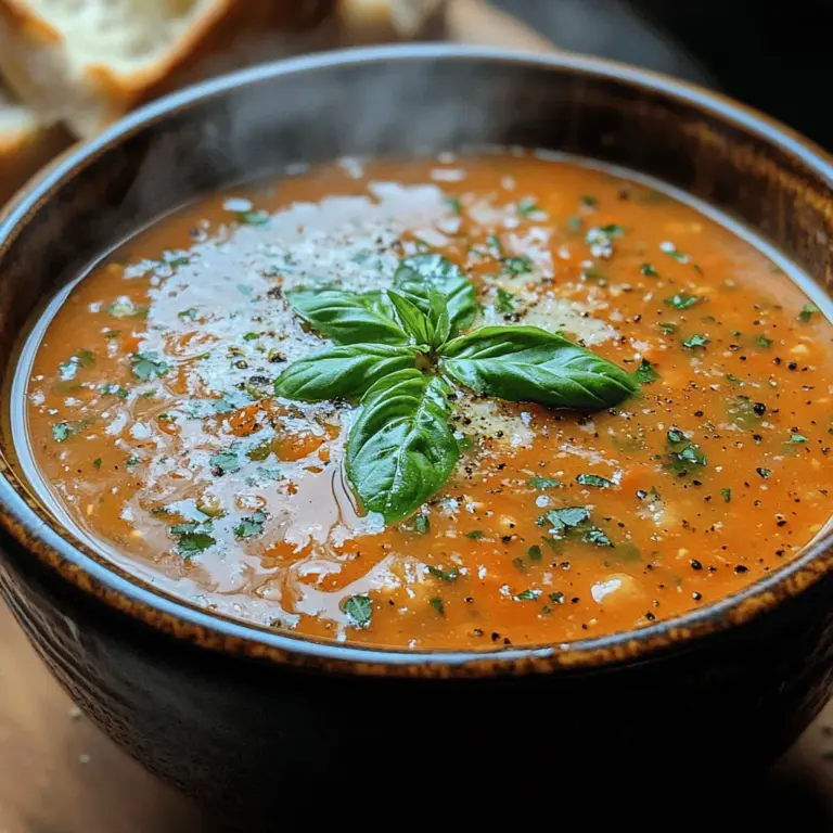 Tomato soup is one of those classic dishes that evokes a sense of warmth and comfort, making it a staple in many households. With its rich, velvety texture and vibrant flavor, the dish is more than just a simple meal; it can transport you back to cozy days spent enjoying homemade goodness. The "Tomato Bliss Basil Boost" recipe elevates this beloved soup by incorporating fresh basil and a creamy element, creating a delightful balance of flavors that resonates with both the palate and the spirit.