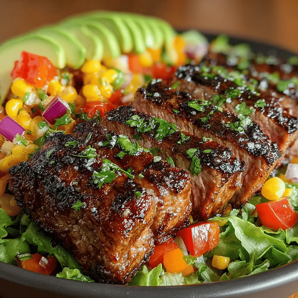The Sizzling Steak & Corn Salsa Salad is a culinary delight that beautifully marries the rich, savory flavors of ribeye steak with the vibrant, zesty freshness of corn salsa and mixed greens. This dish isn't just a feast for the taste buds; it’s also a feast for the eyes, showcasing a medley of colors and textures that make it incredibly appealing for any occasion. Whether you're hosting a summer gathering, enjoying a family dinner, or preparing meals for the week ahead, this salad is versatile enough to suit any setting.