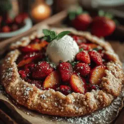As the sun warms the days and summer beckons with its vibrant colors and bountiful harvest, there’s no better way to celebrate the season than with a delightful Strawberry Peach Galette. This rustic dessert embodies the essence of summer with its luscious combination of ripe strawberries and sweet peaches, creating a flavor pairing that is both refreshing and indulgent. The galette, with its free-form shape and golden-brown crust, offers a relaxed yet elegant presentation, making it an ideal choice for gatherings, family dinners, or simply a sweet treat to enjoy on a warm afternoon.