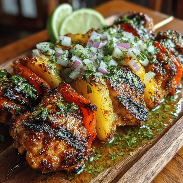 As the days grow longer and the sun shines brighter, there’s an undeniable urge to indulge in dishes that transport us to sun-soaked shores and lush landscapes. Enter Tropical Bliss Chicken Skewers with Pineapple Salsa—a dish that embodies the essence of tropical cuisine. Bursting with vibrant flavors and colorful ingredients, this recipe is perfect for those looking to elevate their culinary repertoire while enjoying a taste of paradise right from their backyard or kitchen.