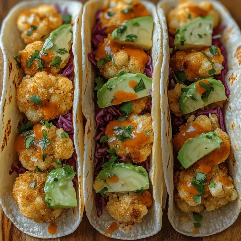 Tacos are a culinary favorite around the world, celebrated for their versatility and ability to bring people together. From traditional Mexican fare to contemporary fusion creations, tacos offer a canvas for an endless array of flavors and ingredients. In recent years, the rise of plant-based and vegetarian options has transformed the taco landscape, making it possible for everyone to indulge in this beloved dish. Among the many exciting vegetarian taco recipes, the Fiery Cauliflower Delight Tacos stand out as a particularly enticing choice. This dish combines the perfect balance of spice and freshness, appealing not only to vegetable lovers but also to those interested in reducing meat consumption without sacrificing flavor.