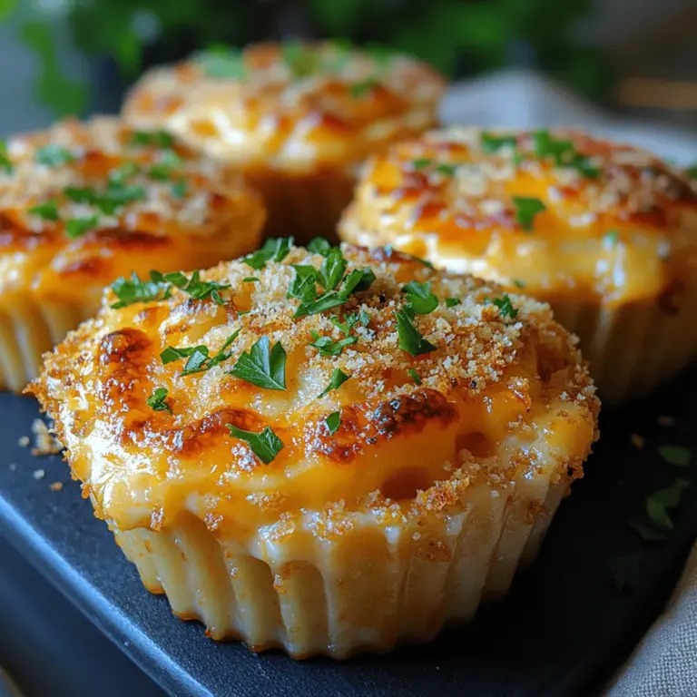 To create perfectly cheesy Mac & Cheese Cups, it is essential to ensure that the cheese sauce is evenly distributed throughout each muffin cup. Start by mixing the cheese sauce thoroughly before adding it to the pasta. This will help in achieving a consistent flavor and texture in every bite. After combining the cooked pasta with the cheese sauce, use a spoon or spatula to gently fold the mixture, ensuring that every piece of pasta is coated. This careful attention to detail will elevate your Mac & Cheese Cups, giving each one that rich, cheesy flavor.