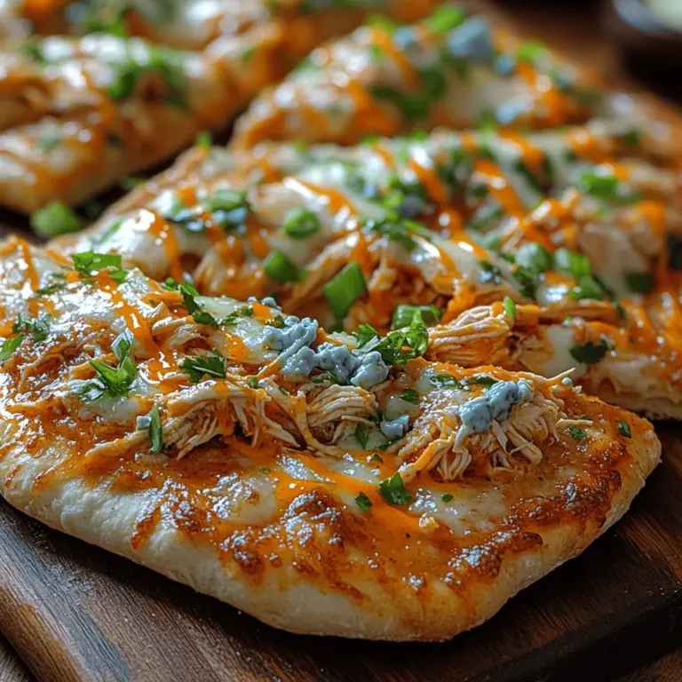 If you’re on the hunt for a dish that is not only packed with flavor but also incredibly versatile and easy to prepare, look no further than our Spicy Buffalo Chicken Flatbread recipe. This mouthwatering creation is a perfect blend of zesty buffalo sauce, tender chicken, gooey melted cheese, and a crispy flatbread base. Whether you’re hosting friends for a game day gathering, planning a casual family dinner, or simply craving a quick weeknight meal, this recipe is sure to impress.