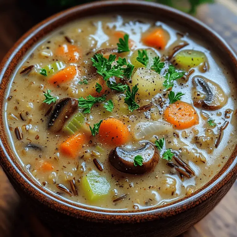 Creamy Mushroom Wild Rice Soup is a culinary delight that seamlessly blends the rich, earthy flavors of mushrooms with the nutty, wholesome goodness of wild rice. This recipe is not just a meal; it’s a comforting embrace in a bowl, perfect for those chilly evenings when you crave something warm and satisfying. Seasonal soups like this one are essential for nurturing both body and soul, providing nourishment and comfort as the weather turns cooler.