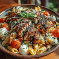 Grilled Chicken Bruschetta Pasta is a delightful and vibrant dish that seamlessly fuses the classic flavors of bruschetta with the satisfying heartiness of pasta. This recipe serves as a perfect answer to the age-old question of what to make for dinner, whether you're looking for a quick weeknight meal or planning a special gathering. The combination of juicy grilled chicken, ripe cherry tomatoes, creamy mozzarella, and fragrant basil creates a delicious medley that is not only easy to prepare but also visually appealing. In this article, we will delve into the ingredients that make this dish shine, outline the detailed preparation steps, and explore the delightful flavors that make Grilled Chicken Bruschetta Pasta a must-try for any pasta lover.