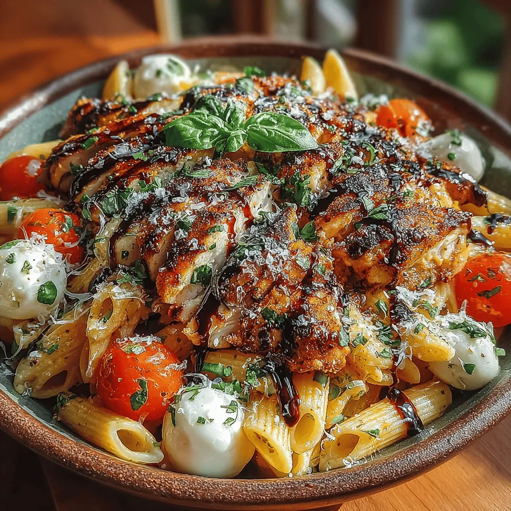 Grilled Chicken Bruschetta Pasta is a delightful and vibrant dish that seamlessly fuses the classic flavors of bruschetta with the satisfying heartiness of pasta. This recipe serves as a perfect answer to the age-old question of what to make for dinner, whether you're looking for a quick weeknight meal or planning a special gathering. The combination of juicy grilled chicken, ripe cherry tomatoes, creamy mozzarella, and fragrant basil creates a delicious medley that is not only easy to prepare but also visually appealing. In this article, we will delve into the ingredients that make this dish shine, outline the detailed preparation steps, and explore the delightful flavors that make Grilled Chicken Bruschetta Pasta a must-try for any pasta lover.