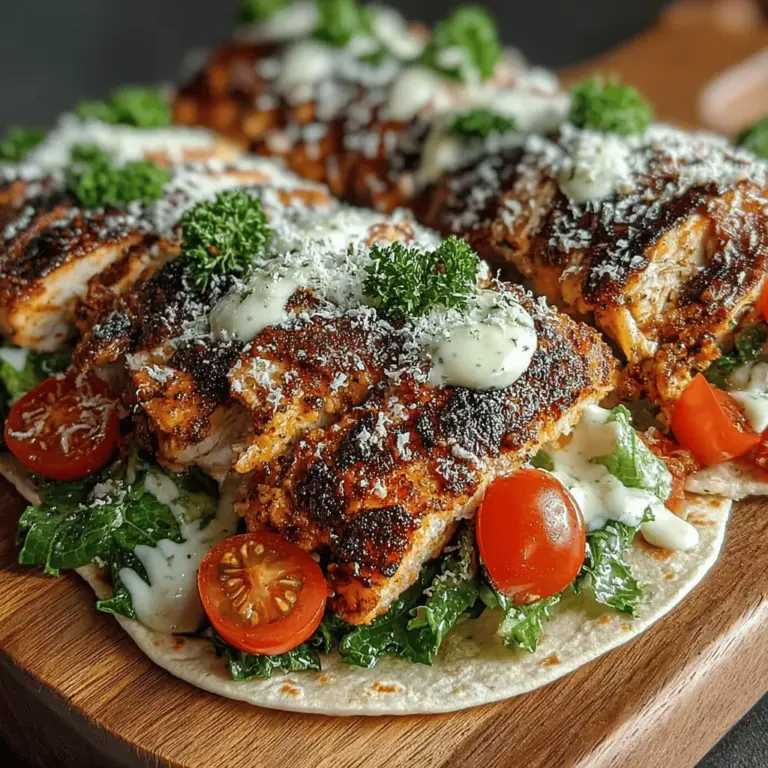 The perfect blend of flavors and textures can transform a simple meal into something memorable. Enter the Zesty Blackened Chicken Caesar Wraps, a delightful dish that combines tender, blackened chicken with the crisp freshness of romaine lettuce and the rich, creamy goodness of Caesar dressing—all wrapped up in a soft tortilla. This recipe not only delivers on taste but also makes for a quick and satisfying meal, ideal for lunch or dinner. In this article, we’ll explore the intricacies of preparing these flavorful wraps, dive into the health benefits of the ingredients, and share insights on how to elevate your dining experience.