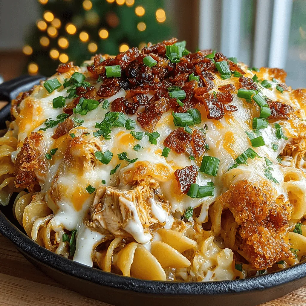 BBQ Chicken & Ranch Pasta Bake is a delightful fusion of flavors that brings together the rich, smoky essence of barbecue chicken, the creamy tang of ranch dressing, and the satisfying texture of perfectly cooked pasta. This dish not only tantalizes the taste buds but also serves as a comforting meal that is perfect for busy weeknights or casual gatherings with family and friends. With its hearty ingredients and simple preparation, this pasta bake has become a beloved staple in many households.