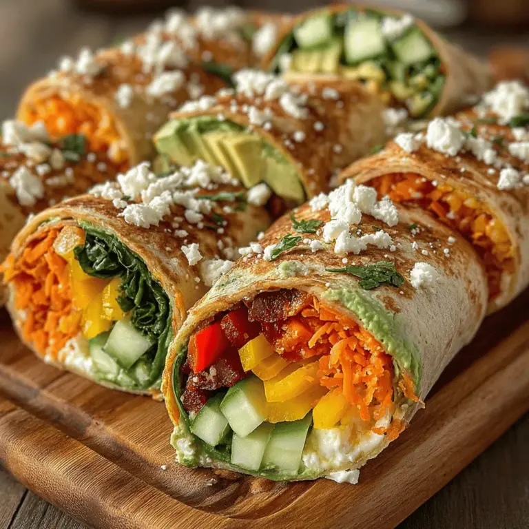 In our fast-paced world, the importance of healthy snacking cannot be overstated. As we juggle work, family, and social commitments, it’s easy to reach for quick, unhealthy options that may satisfy our hunger but don’t nourish our bodies. However, with a little planning and creativity, snacking can be both healthy and enjoyable. Enter Rainbow Veggie Wraps—a visually stunning and nutrient-dense option that offers a burst of flavor and health benefits in every bite. This recipe is not just a treat for the taste buds; it’s also a feast for the eyes, making it a perfect choice for lunchboxes, picnics, or even a light dinner.