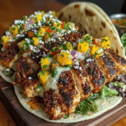 Grilled chicken wraps have become a beloved staple in many households, celebrated for their delightful combination of flavors and refreshing ingredients. The simplicity of wrapping juicy, well-seasoned chicken in a soft tortilla, coupled with a medley of fresh vegetables or zesty salsas, makes these wraps a perfect option for anyone seeking a quick yet satisfying meal. Among the myriad of grilled chicken wrap recipes, the Sunny Grilled Chicken & Mango Salsa Wraps stand out as a vibrant dish that captures the essence of summer with its bright flavors and colorful presentation.