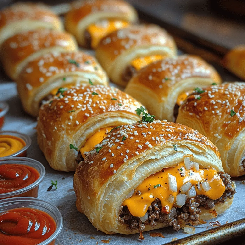 When it comes to delightful party snacks or quick weeknight meals, few dishes can compete with Mini Cheeseburger Crescent Sliders. These bite-sized gems combine the beloved flavors of a classic cheeseburger with the flaky, buttery goodness of crescent roll dough, making them a hit among both kids and adults alike. Whether you're hosting a gathering, preparing for game day, or just looking for a fun family dinner, these sliders are not only easy to prepare but also incredibly satisfying. The combination of juicy beef, melty cheese, and seasoned goodness wrapped in a soft crescent shell creates an experience that is sure to tantalize taste buds and spark smiles.