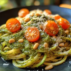In today’s culinary exploration, we delve into a delightful dish that marries the freshness of summer vegetables with the rich, nutty flavors of homemade pesto. Zucchini Basil Pesto Pasta is not only a feast for the eyes but also a nourishing meal that caters to various dietary preferences. This makes it an excellent choice for family dinners or casual gatherings, where you want to impress without overwhelming yourself in the kitchen. Whether you are hosting a summer barbecue or looking for a quick weeknight meal, this dish combines simplicity with gourmet appeal.