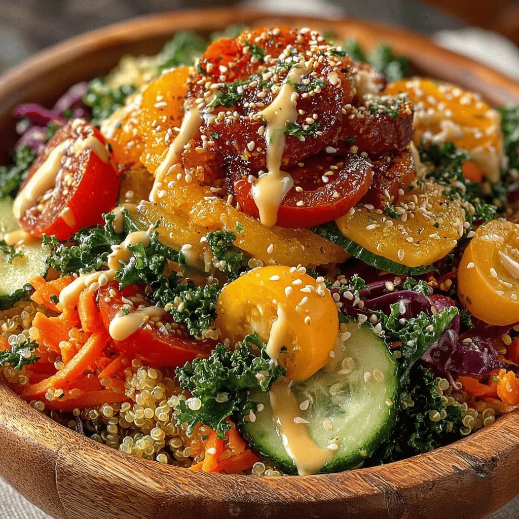 Quinoa has emerged as one of the most celebrated superfoods in recent years, capturing the attention of health enthusiasts and culinary experts alike. Originating from the Andean region of South America, this ancient grain is not only gluten-free but also boasts a myriad of health benefits, making it a versatile addition to any diet. Quinoa is rich in essential nutrients, and its nutty flavor and fluffy texture make it an excellent base for a variety of dishes. Among these, the Rainbow Quinoa Salad with Tahini Drizzle stands out as a vibrant and wholesome option that delivers both aesthetic appeal and nutritional value.