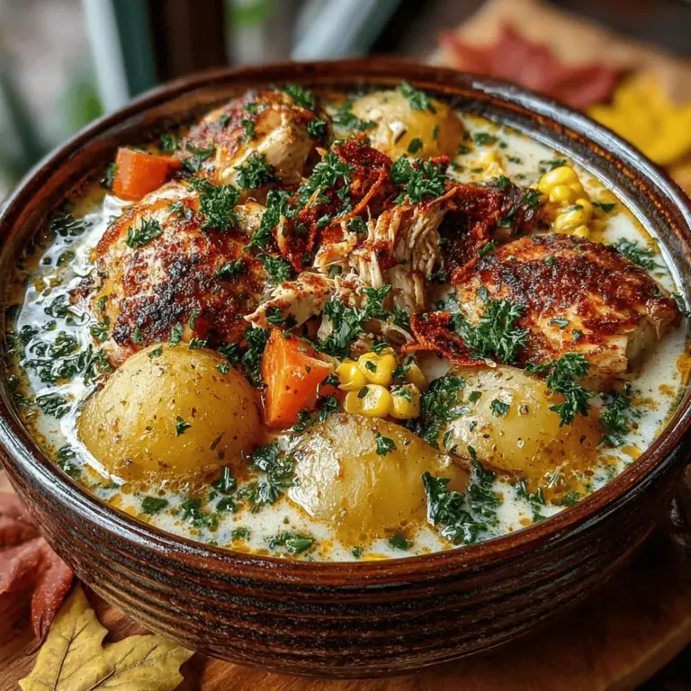 As the crisp air of autumn sweeps in, bringing with it a stunning array of colorful leaves and the comforting scents of seasonal harvests, there's no better time to indulge in a warm, nourishing meal. Autumn Harvest Chicken and Corn Stew is the perfect dish to celebrate this bountiful season. This stew combines tender chicken, sweet corn, and hearty vegetables, creating a symphony of flavors and textures that capture the essence of fall.