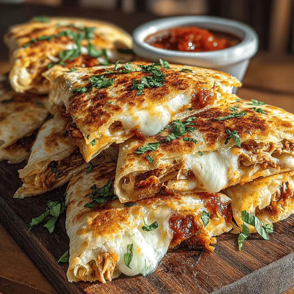 Mini Chicken Parm Quesadilla Bites are a delicious culinary fusion that brings together two classics: the Italian comfort of chicken parmesan and the Mexican favorite of quesadillas. These bite-sized treats are not just a feast for the eyes but also a delight for the palate, making them an ideal choice for various occasions. Whether you're hosting a gathering, looking for a quick snack to satisfy your cravings, or simply want to elevate your dinner routine, these quesadilla bites fit the bill perfectly. Their ease of preparation combined with rich flavors makes them a must-try for anyone wanting to enhance their snack repertoire.