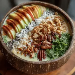 In recent years, smoothie bowls have taken the health and wellness world by storm. These delightful concoctions not only serve as a vibrant and visually appealing breakfast or snack option but also pack a powerful nutritional punch. Unlike their traditional smoothie counterparts, smoothie bowls boast a thicker texture, allowing for a variety of toppings that can transform a simple meal into an artistic culinary experience. The Apple Cinnamon Smoothie Bowl is a perfect example of this trend, combining the fresh, crisp flavor of apples with the warm, comforting essence of cinnamon. This recipe not only tantalizes your taste buds but also provides a balanced serving of fruits and greens, making it an ideal choice for health-conscious eaters.