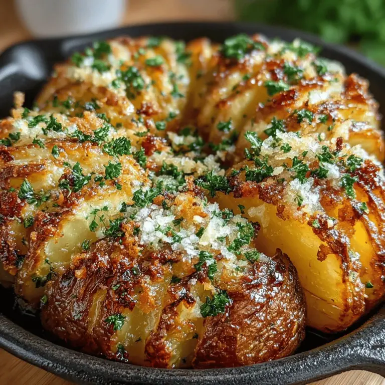 To maximize the flavor absorption of your Garlic Parmesan Accordion Potatoes, it's essential to properly coat them with the topping mixture. Here is a step-by-step guide to ensure every potato gets the perfect amount of flavor: