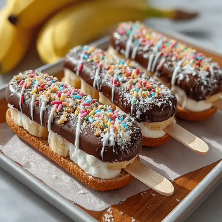 In the realm of desserts, few combinations are as universally loved as chocolate and bananas. When these two ingredients are transformed into Frozen Chocolate Banana Cookie Pops, they become not only a delicious treat but also a fun and creative way to enjoy a healthier dessert. This delightful recipe marries the natural sweetness of ripe bananas with rich cocoa flavors, creating a snack that’s perfect for all ages. Whether you’re looking for a fun dessert to make with the kids, a healthy alternative for your next gathering, or simply a satisfying way to indulge your sweet tooth, these cookie pops offer a fantastic solution.