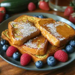 Creating Zesty Zucchini Bread French Toast involves a few important steps that ensure you achieve a delicious and satisfying dish. Here is a comprehensive guide to help you through the process.