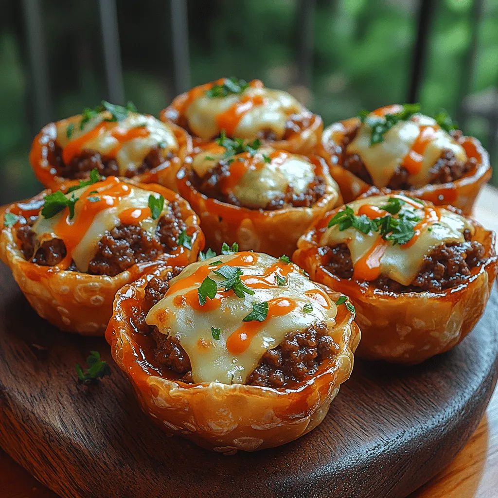 Mini cheeseburger stuffed wonton cups are a delicious twist on a classic favorite, combining the beloved flavors of a cheeseburger with the unique texture of wonton wrappers. These bite-sized treats are not only visually appealing but also incredibly versatile, making them perfect for various occasions. Whether you're hosting a lively game day gathering, planning an intimate family dinner, or throwing a festive party, these wonton cups are sure to impress your guests and satisfy their cravings.